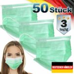 50er Satz Mundschutz Atemschutzmaske Mund-Nasen-Schutz 3-lagig Schutzmaske Türkis