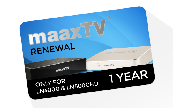 MaaxTV Verlängerung für MaaxTV LN4000 / LN5000HD / LN6000N - Arabic - Laufzeit 1 Jahr 1 MaaxTV Verlängerung für MaaxTV LN4000 / LN5000HD / LN6000N - Arabic - Laufzeit 1 Jahr