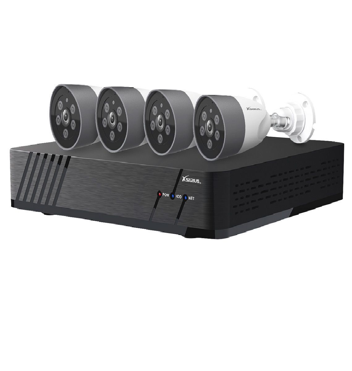 Xsarius XSR-4 Sicherheitskamera Set 4 POE Smart AI IP Kamera - 4MP Full HD 1080p 1 Xsarius XSR-4 Sicherheitskamera Set 4 POE Smart AI IP Kamera - 4MP Full HD 1080p