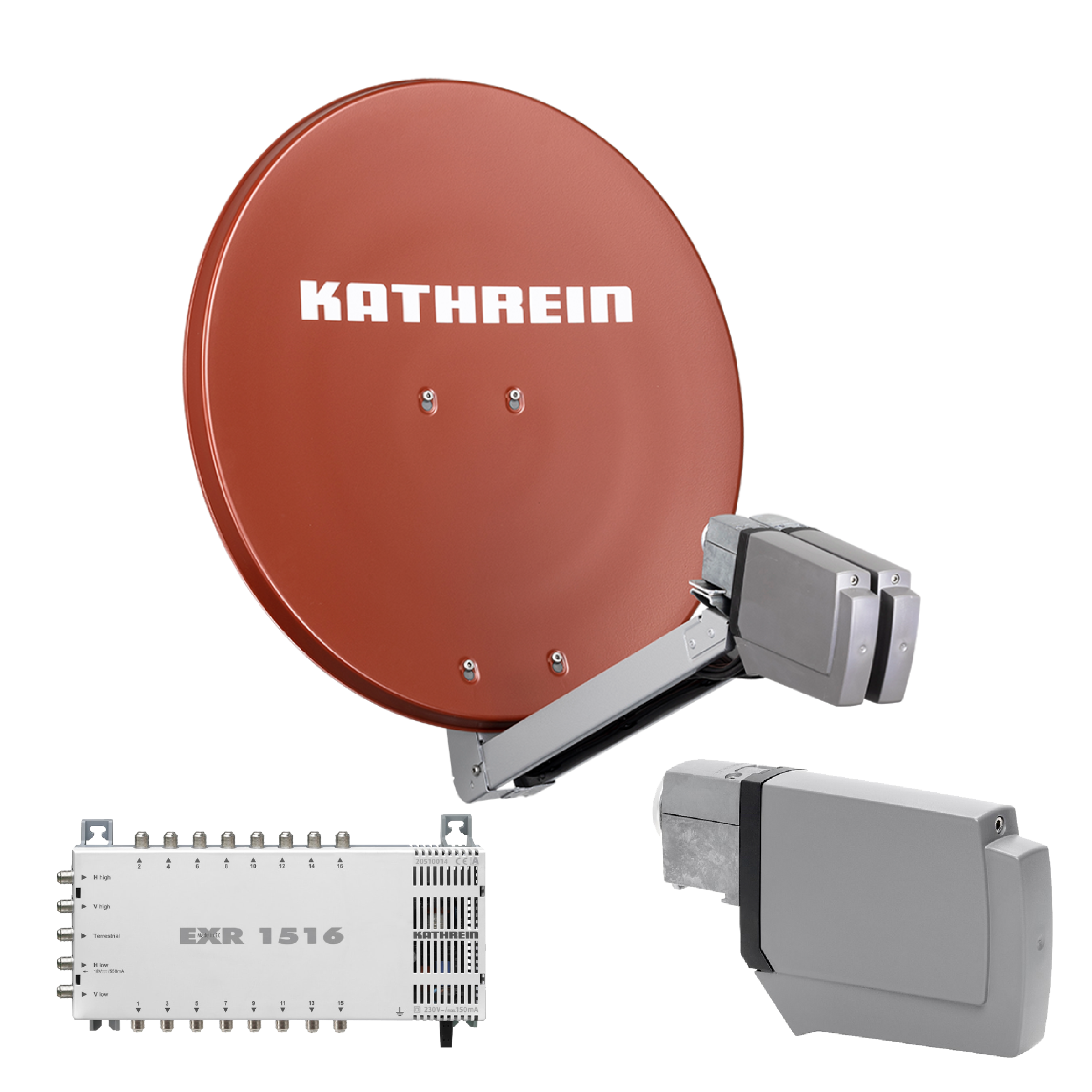Kathrein CAS 80 Sat-Antenne Rotbraun (ro) multifeedfähig - 16 Teilnehmer 1 Kathrein CAS 80 Sat-Antenne Rotbraun (ro) multifeedfähig - 16 Teilnehmer