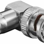 BNC-Winkelstecker auf Kupplung mit Goldkontakten