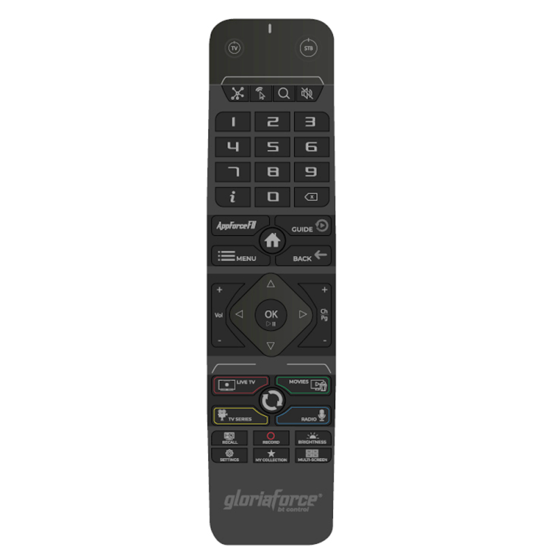 GloriaForce RTX Bluetooth Fernbedienung mit TV-Steuerung für RTX - Duo, Quattro, Uno , Zero 1 GloriaForce RTX Bluetooth Fernbedienung mit TV-Steuerung für RTX - Duo, Quattro, Uno , Zero