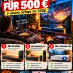 Heimkino für 500 Euro einrichten: So wird dein Wohnzimmer zum Kino 2 Heimkino für 500 Euro einrichten – drei Setups mit Soundbar, Streaming-Stick und Beamer