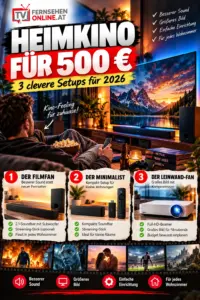 Heimkino für 500 Euro einrichten: So wird dein Wohnzimmer zum Kino 1 Heimkino für 500 Euro einrichten – drei Setups mit Soundbar, Streaming-Stick und Beamer